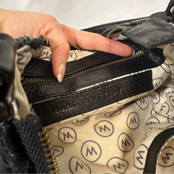 Wanderers Woven Leather Crossbody Purse Quiet Luxury Minimalist Black - Picture 5 of 16